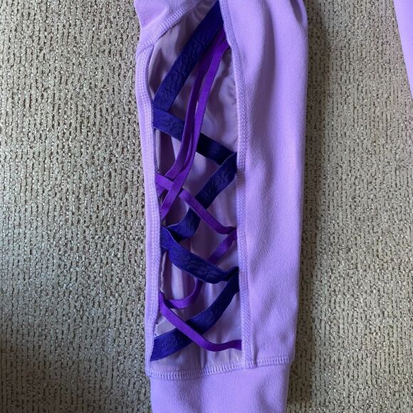 Fabletics Powerhold Dynamic High-Waisted Lattice Leggins Size XS Women Purple - Picture 4 of 9